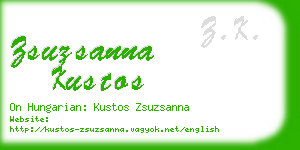 zsuzsanna kustos business card